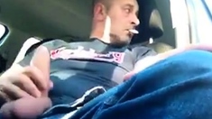 Smoking and Jerking in car