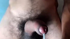 BIG UNCUT CURVED LATINO DICK CUMS HANDS FREE