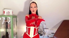 GloveMansion - Fetish Liza - Red hot latex nurse JOI