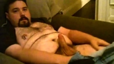 Chubby bear cumming