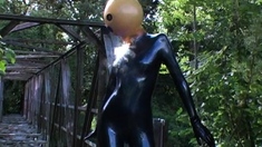 two women fetish latex asslicking and anal mff