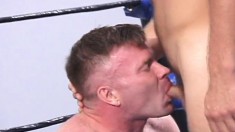 Two Manly Guys Wrestle Each Other And Work Each Other's Dicks