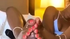 Wild ebony rides on big cock and lapdances