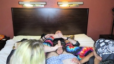 Amateur blonde girlfriend homemade blowjob and handjob