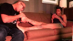 Ally kay femdom and foot fetish with horny boyfriend