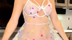 Blonde solo jerking off