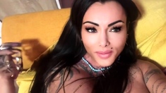 Tattooed Lesbians with Big Boobs Lick Pussy