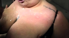 Blonde horny chicks play her big boobs