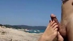 Hardcore toying close up