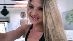 Amateur Blonde with Tiny Titties Masturbates with Fruit