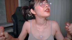 Japanese teen blowjob with creamy mustache