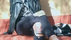 Amateur striptease and Solo masturbation
