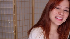 Amateur redhead shaves and masturbates