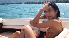 Amateur Asian teen sucks a big cock