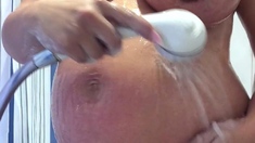 Close up cock jerking solo