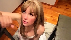 Amateur Blonde Blowjob CIM