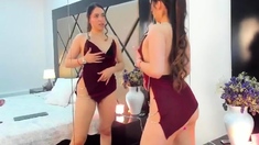 Cute curly brunette solo webcam masturbation