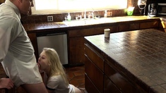 Hot Blonde Teen Gives Amazing Massage Handjob Cumshot