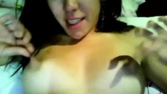 Amateur Latina with Long Erect Nipples on Webcam