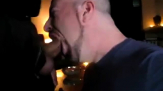 Deep Throating Guy In Suit Cum Swallow