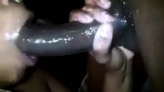 Nasty sloppy black blowjob