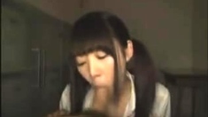 Japanese teen gives pov blowjob