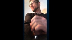 Str8 daddy showing off his cock on cam