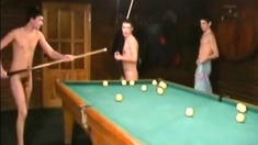 Russian Soldiers Play Pool in Nude