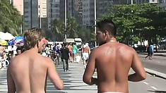 After a fun day at the beach, these boys head back to the hotel for gay fun