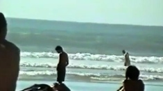 Str8 big dick on beach