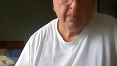 Old Man Jerking His Big Dick