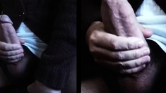 Cumshot in split screen