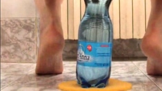 extreme ass insertion with 2 plastic bottles