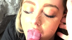 Gamestop Girl Sucks Cock After Work - Facial